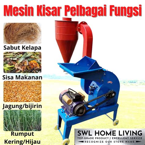 Heavy Duty Grass Grinder Mesin Cocopeat Fiber Shredder Hancur Sabut