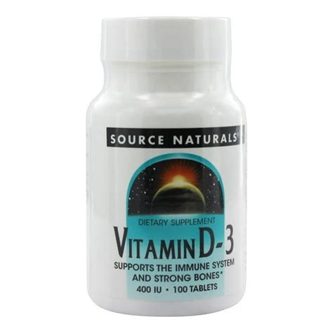 Source Naturals Vitamin D3 400 Iu 100 Tablets