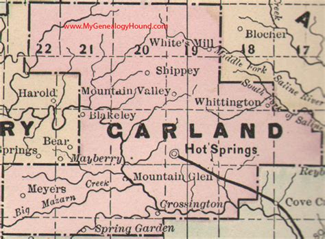 Garland County Arkansas 1889 Map