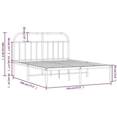 Metal Bed Frame Without Mattress With Headboard Black X Cm Vidaxl