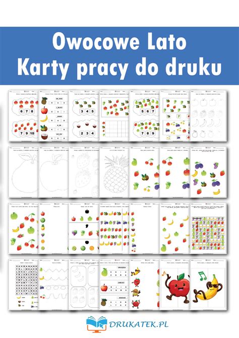 Owocowe Lato Karty Pracy Do Druku W PDF Drukatek Pl