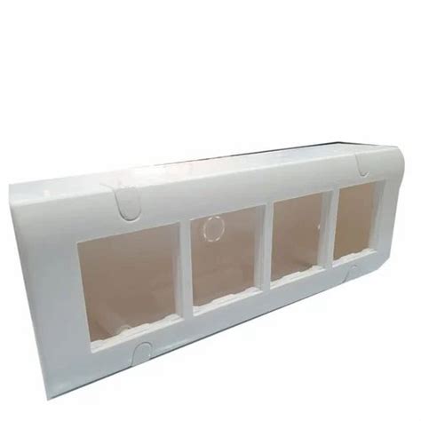 Glass Finish 8m Modular Surface Pvc Gang Box White 4 Way At Rs 1250