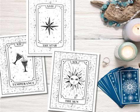 Tarot Card Coloring Book Major Arcana Printable Witchy Etsy