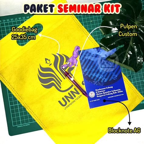 Jual Paket Seminar Kit Custom Tas 25x35cm Bolpoin Custom Block