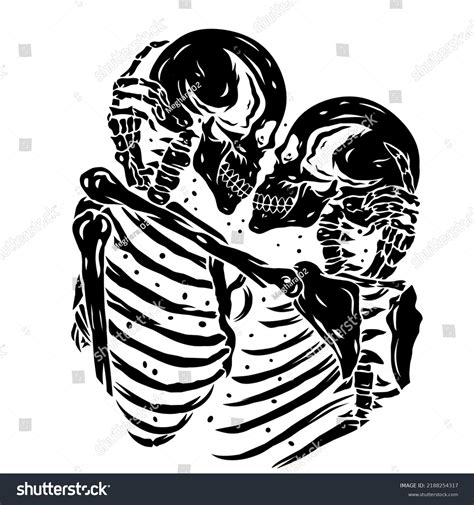 Skeleton Love Vector Human Skull Lovers Stock Vector (Royalty Free ...