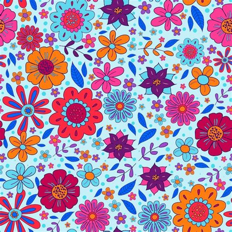 Dibujado A Mano Maravilloso Patrón Floral Vector Gratis