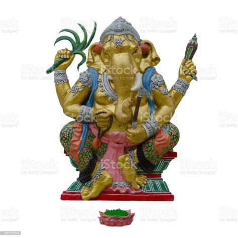 Indian God Ganesha Or Hindu God Name Yoga Ganapati On White With