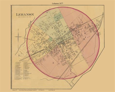 Lebanon Village 1877 Old Town Map With Homeowner Names Kentucky Marion