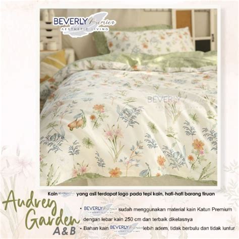 Jual Sprei Set Katun Lokal Beverly Motif Audrey Garden Shopee Indonesia