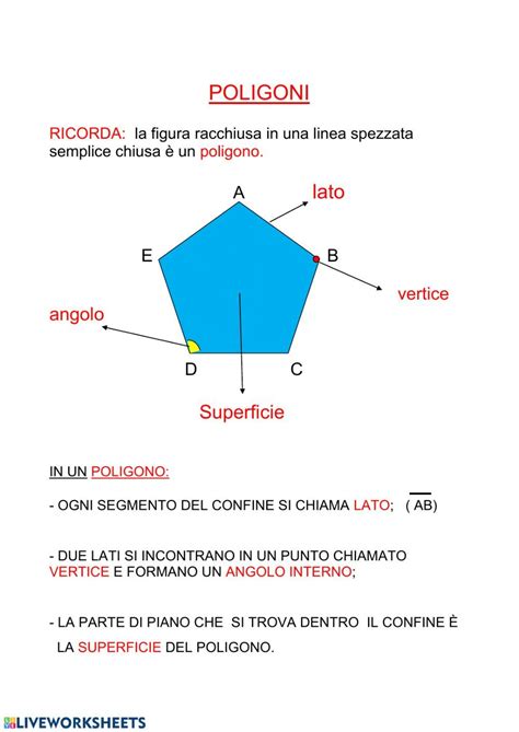 Poligoni Online Worksheet Maths Primary School Interactive School