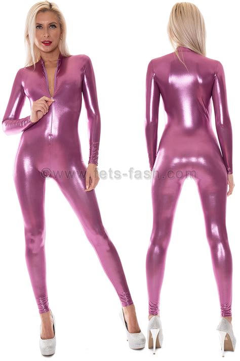 Fets Fash Catsuit Ice Prugna With Front Zip Fastener