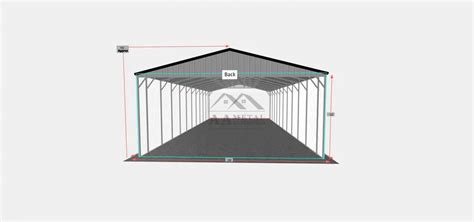 26x55 Vertical Roof Carport Durable Carport With Multitude Applications