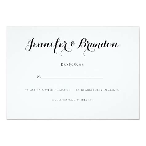 Elegant text wedding invitation response card | Zazzle.com