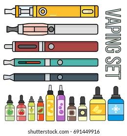 Vape Device Vector Set Cigarette Vaporizer Stock Vector Royalty Free