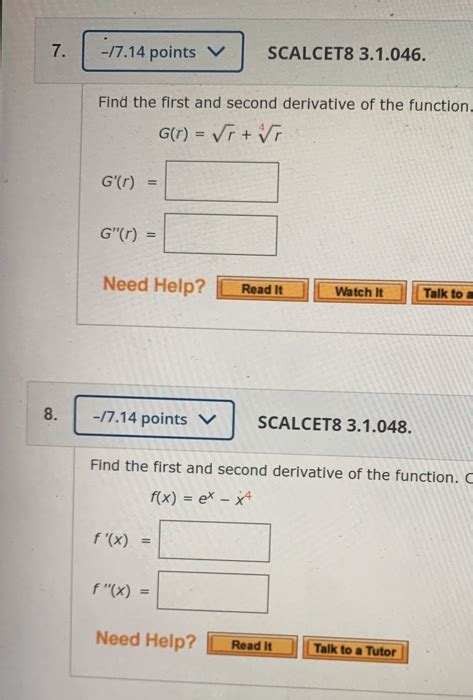 Solved Points Scalcet Find The First And Chegg