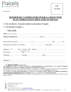 Remplissable En Ligne Dossier De Candidature Pour La Selection Fax