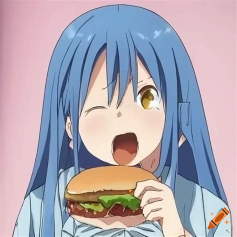 Rimuru Tempest Eating A Hamburger On Craiyon