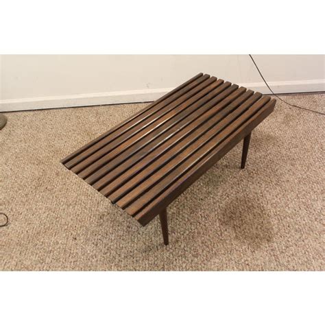 Mid Century Danish Modern Walnut Slat Benchcoffee Table Chairish