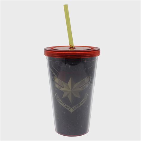 Copo Canudo Personalizado Heróis Capitã Marvel 500ml no Shoptime