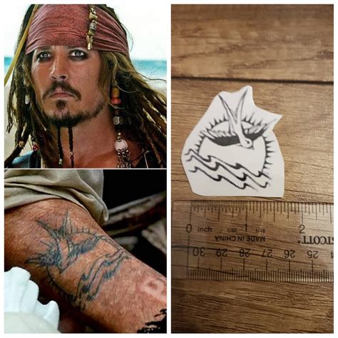 Jack sparrow piratas del caribe tatuajes johnny depp - Etsy España