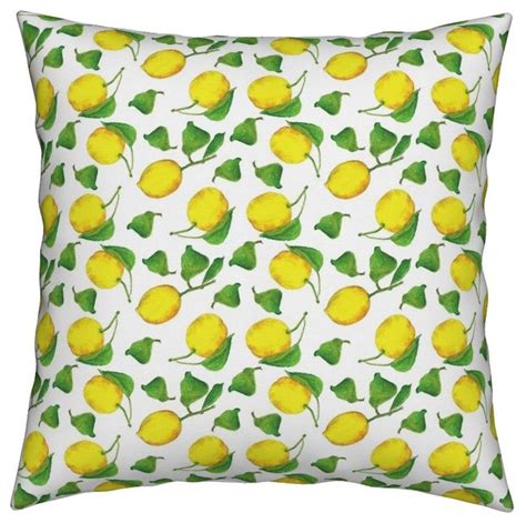 Lemons Fruit Kitchen Citrus Botanical Throw Pillow Farmhouse