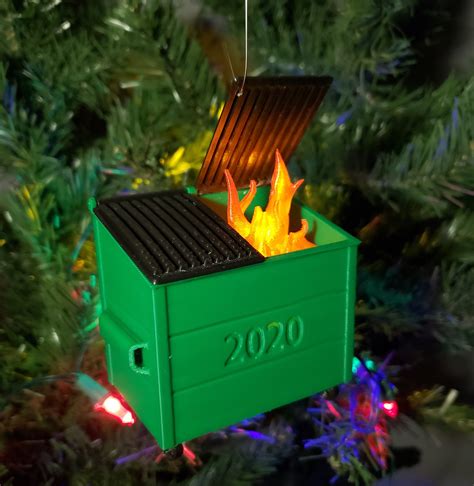 Clearance 2020 Dumpster Fire Ornament Lighted Flickering Etsy Canada