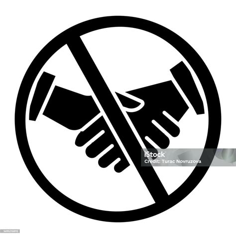 No Handshake Solid Icon Covid19 Prevention Concept Avoid Physical