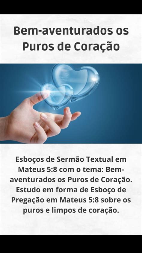 Bem Aventurados Os Puros De Cora O Serm O Textual Esbo O De Serm O