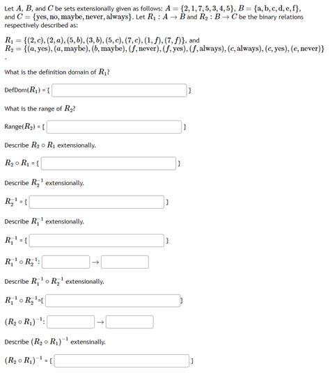 Solved Let A B And C Be Sets Extensionally Given As Chegg