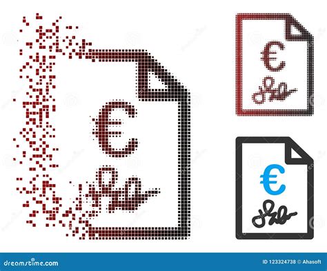 Icono Euro De Semitono Destructed De La Factura Del Pixel Ilustración