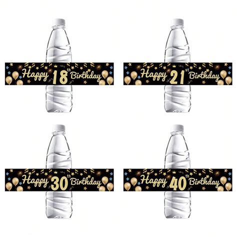 24pcs 18th 21st 30th 40th 50th 60th 70th 80th Birthday Party Water