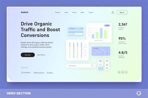 Rankup Seo Agency Hero Section Figma Template Design Templates