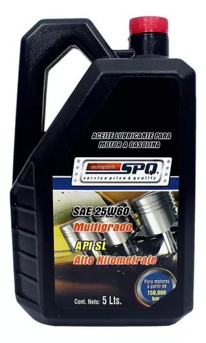 Aceite Motor Garrafa Lts Sae W Multigrado Spq Env O Gratis