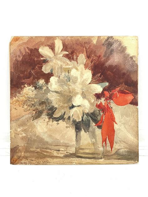 Lot Attrib John Singer Sargent Flowers In A Glass Watercolor On