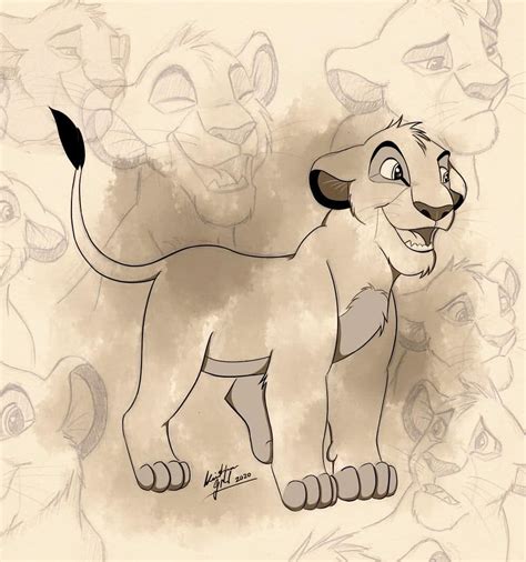 Simba sketch drawing disney character doodle