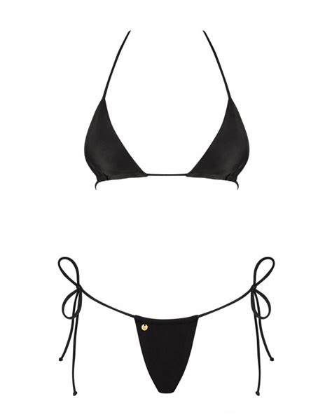 Swimwear Sexy Bikini Nero Obsessive Con Triangolo E Perizoma Bella Vista