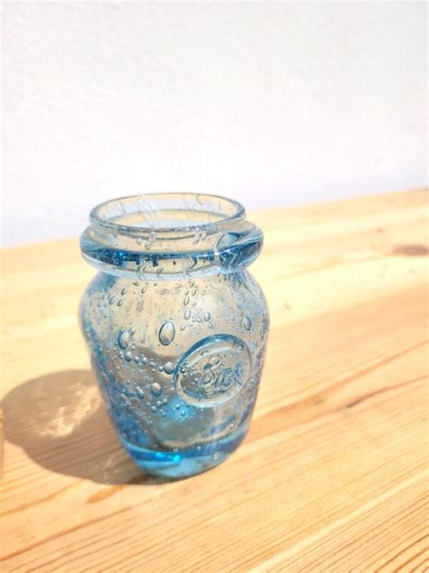 Petit Pot Biot En Verre Bulle Bleu Coucou Retro