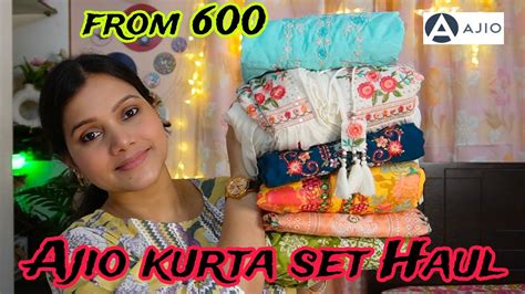 Ajio Partywear Kurta Set Haul From Ajio Festive Haulajio Kurti