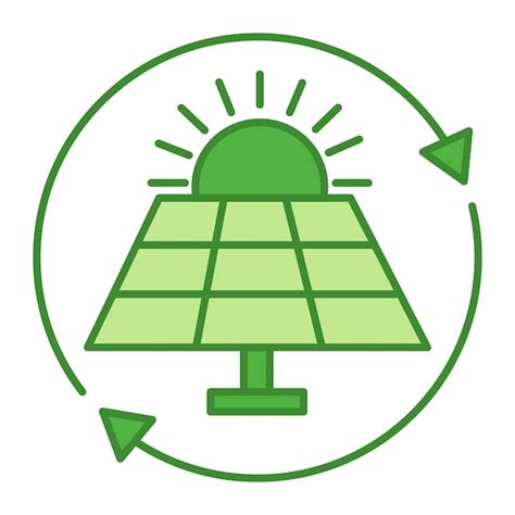 Icono de la energía solar verde Vector Premium