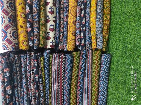 Cotton Ajrakh Print Traditional Fabric For Garments Roll Length 10