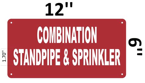 Sprinkler And Standpipe Combination Sign Red Background Reflect Hpd Signs The Official Store