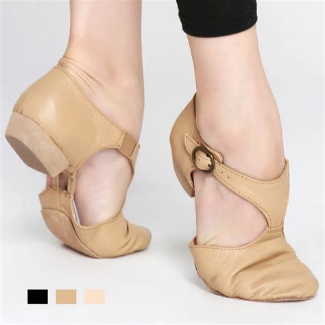 Black Tan Pink Leather Teacher Jazz Dance Sandal Shoes For Teachers