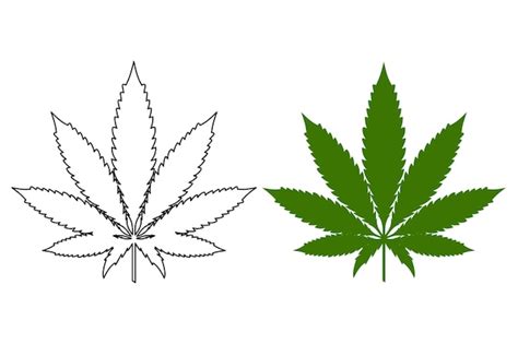 Premium Vector Cannabis Leaf Flat Glyph Outline