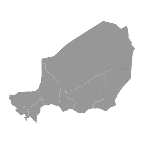 Carte Du Niger Avec Divisions Administratives Illustration Vectorielle