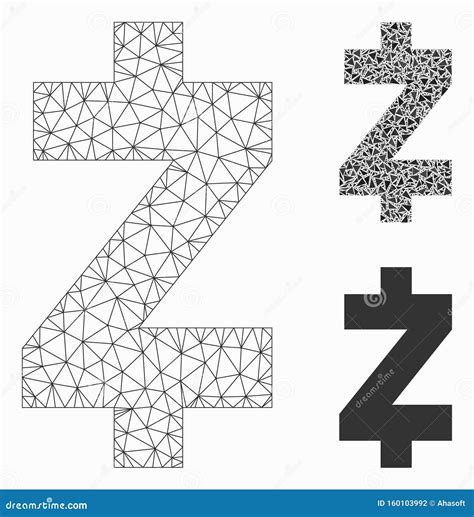 Zcash Vector Mesh Network Model And Triangle Mosaik Icon Vektor