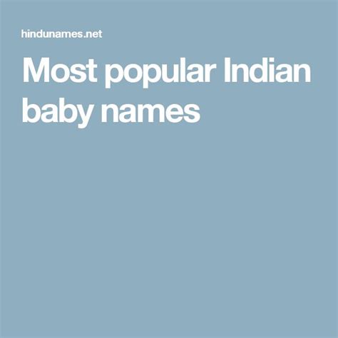 Most popular Indian baby names | Indian baby names, Indian hindu baby ...