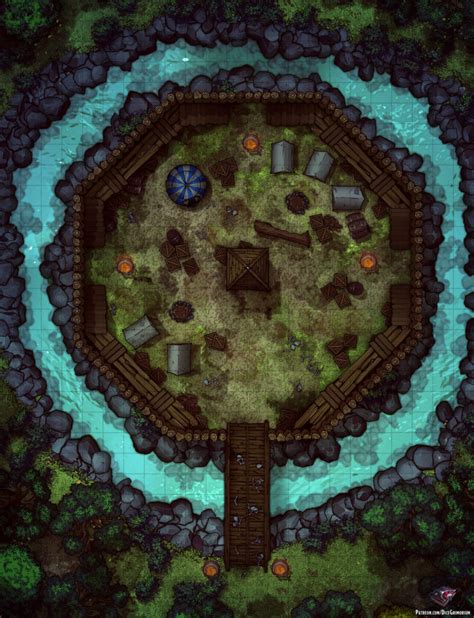 Forest Bandit Fort - D&D Map for Roll20 And Tabletop - Dice Grimorium