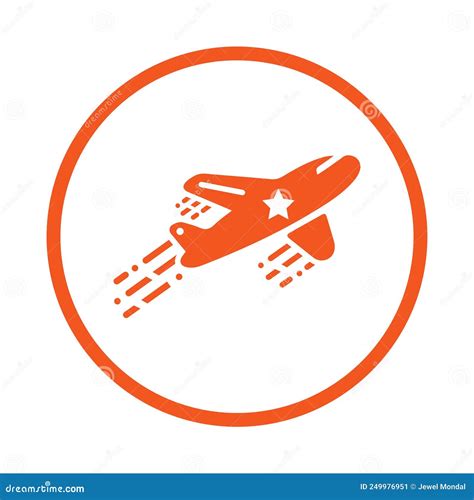 Airplane Business Flight Icon Orange Vector Design Stock