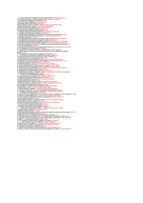 Biochemia Kolos Pytania Do Egzaminu Produktem Transaminacji Z