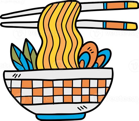 Hand Drawn Delicious Noodles And Chopsticks Illustration 12896492 Png